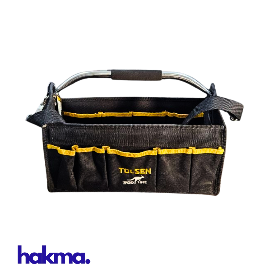 Sac à Outils Ouvert TOLSEN "Roo Line" - Multi-poches avec Poignée en Acier