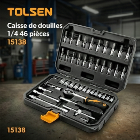 Coffret de Douilles et Embouts 46 Pièces - 1/4"