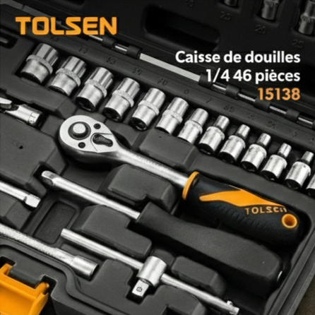 Coffret de Douilles et Embouts 46 Pièces - 1/4"